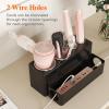 imageLifewit Hair Tools Organizer for Vanity Countertop Blow Dryer Holder Acrylic Hot Tool Organizer for Hair Dryer Brush Curling Iron Straightener in Bathroom 4 Stainless Cups WhiteBlack