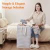 imageLifewit 75L x 2 Pack Collapsible Laundry Hamper LargeTall Foldable Dirty Clothes Baskets Waterproof Freestanding Double Bags with Easy Carry Handles in Dorm Bedroom Bathroom College Grey