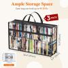 imageLifewit DVD Storage Bags 3 Pack for 270 Pcs DVDs 90 Each Clear PVC Plastic DVD Organizer with Handles and Zipper Media Holder for Blu Ray Disc Movie Cases VHS Box Video Game Disks Albums3