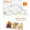 imageLifewit Serving Tray Divided for Party Supplies 4 PCS 15quot x 10quot Plastic Platters for Serving Food White Reusable Tray for Veggie Snack Fruit Cookies Desserts in KitchenPantry8
