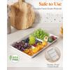 imageLifewit Serving Tray Divided for Party Supplies 4 PCS 15quot x 10quot Plastic Platters for Serving Food White Reusable Tray for Veggie Snack Fruit Cookies Desserts in KitchenPantry8