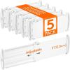 imageLifewit 5 Pack 5 Inch Deep Drawer Dividers 115185quot Expandable Drawer Divider for Clothes White Dresser Drawer Storage Organizers Clothing Drawers Separators for Dresser Kitchen Bedroom5