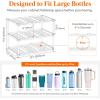 imageLifewit Stackable Water Bottle Storage Organizer Wine Bottle Holder for Cabinet Plastic Large Compartment Tumbler Organizer Clear Wine Rack Mug Cup Holder for Kitchen Pantry Storage 3Tier Hold 9