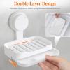 imageLifewit Suction Cup Soap Dish for Shower 1 Pack Drainable Soap Holder for Bathroom Kitchen Wall NODrilling Removable Bar Soap Sponge Rack for Glass Window Strong Vacuum Suction AntiDrop WhiteWhite