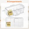 imageLifewit 2 Pack Plastic Stackable Tea Bag Organizer Divided Storage Bin Box for Kitchen Cabinets Countertops Pantry Hold Coffee Pods Sugar Packets Condiments 8 SectionsClear