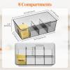 imageLifewit 2 Pack Plastic Stackable Tea Bag Organizer Divided Storage Bin Box for Kitchen Cabinets Countertops Pantry Hold Coffee Pods Sugar Packets Condiments 8 SectionsBlack