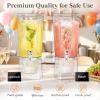imageLifewit 1 Gallon Drink Dispenser for Parties 2 Pcs Plastic Beverage Container for JuiceTeaSoda with Stand amp Ice Core Clear Lemonade Dispenser with Spigot BPA Free Water Pitcher 39 x 16 cm15x62