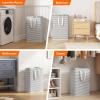 imageLifewit 3 Pack Laundry Hamper Large Collapsible Laundry Baskets Freestanding Waterproof Clothes Hamper with Easy Carry Handles in Laundry Room Bedroom Bathroom College Dorm for Adults Black 3 x 80LGrey