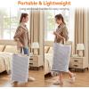 imageLifewit 3 Pack Laundry Hamper Large Collapsible Laundry Baskets Freestanding Waterproof Clothes Hamper with Easy Carry Handles in Laundry Room Bedroom Bathroom College Dorm for Adults Black 3 x 80LGrey