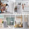 imageLifewit 3 Pack Laundry Hamper Large Collapsible Laundry Baskets Freestanding Waterproof Clothes Hamper with Easy Carry Handles in Laundry Room Bedroom Bathroom College Dorm for Adults Black 3 x 80LGrey