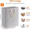 imageLifewit 3 Pack Laundry Hamper Large Collapsible Laundry Baskets Freestanding Waterproof Clothes Hamper with Easy Carry Handles in Laundry Room Bedroom Bathroom College Dorm for Adults Black 3 x 80LGrey
