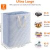 imageLifewit 3 Pack Laundry Hamper Large Collapsible Laundry Baskets Freestanding Waterproof Clothes Hamper with Easy Carry Handles in Laundry Room Bedroom Bathroom College Dorm for Adults Black 3 x 80LBluePink