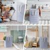 imageLifewit 3 Pack Laundry Hamper Large Collapsible Laundry Baskets Freestanding Waterproof Clothes Hamper with Easy Carry Handles in Laundry Room Bedroom Bathroom College Dorm for Adults Black 3 x 80LBlue