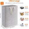 imageLifewit 3 Pack Laundry Hamper Large Collapsible Laundry Baskets Freestanding Waterproof Clothes Hamper with Easy Carry Handles in Laundry Room Bedroom Bathroom College Dorm for Adults Black 3 x 80LGrey