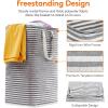 imageLifewit 3 Pack Laundry Hamper Large Collapsible Laundry Baskets Freestanding Waterproof Clothes Hamper with Easy Carry Handles in Laundry Room Bedroom Bathroom College Dorm for Adults Black 3 x 80LBlack