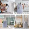 imageLifewit 3 Pack Laundry Hamper Large Collapsible Laundry Baskets Freestanding Waterproof Clothes Hamper with Easy Carry Handles in Laundry Room Bedroom Bathroom College Dorm for Adults Black 3 x 80LGreyBlue