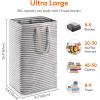 imageLifewit 3 Pack Laundry Hamper Large Collapsible Laundry Baskets Freestanding Waterproof Clothes Hamper with Easy Carry Handles in Laundry Room Bedroom Bathroom College Dorm for Adults Black 3 x 80LBlack