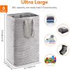 imageLifewit 3 Pack Laundry Hamper Large Collapsible Laundry Baskets Freestanding Waterproof Clothes Hamper with Easy Carry Handles in Laundry Room Bedroom Bathroom College Dorm for Adults Black 3 x 80LBlack
