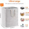 imageLifewit 3 Pack Laundry Hamper Large Collapsible Laundry Baskets Freestanding Waterproof Clothes Hamper with Easy Carry Handles in Laundry Room Bedroom Bathroom College Dorm for Adults Black 3 x 80LGrey