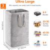 imageLifewit 3 Pack Laundry Hamper Large Collapsible Laundry Baskets Freestanding Waterproof Clothes Hamper with Easy Carry Handles in Laundry Room Bedroom Bathroom College Dorm for Adults Black 3 x 80LBlack