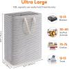 imageLifewit 3 Pack Laundry Hamper Large Collapsible Laundry Baskets Freestanding Waterproof Clothes Hamper with Easy Carry Handles in Laundry Room Bedroom Bathroom College Dorm for Adults Black 3 x 80LGrey