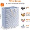 imageLifewit 3 Pack Laundry Hamper Large Collapsible Laundry Baskets Freestanding Waterproof Clothes Hamper with Easy Carry Handles in Laundry Room Bedroom Bathroom College Dorm for Adults Black 3 x 80LBlue
