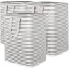 imageLifewit 3 Pack Laundry Hamper Large Collapsible Laundry Baskets Freestanding Waterproof Clothes Hamper with Easy Carry Handles in Laundry Room Bedroom Bathroom College Dorm for Adults Black 3 x 80LGrey