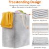 imageLifewit 3 Pack Laundry Hamper Large Collapsible Laundry Baskets Freestanding Waterproof Clothes Hamper with Easy Carry Handles in Laundry Room Bedroom Bathroom College Dorm for Adults Black 3 x 80LGrey