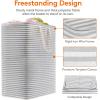 imageLifewit 3 Pack Laundry Hamper Large Collapsible Laundry Baskets Freestanding Waterproof Clothes Hamper with Easy Carry Handles in Laundry Room Bedroom Bathroom College Dorm for Adults Black 3 x 80LGrey
