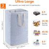 imageLifewit 3 Pack Laundry Hamper Large Collapsible Laundry Baskets Freestanding Waterproof Clothes Hamper with Easy Carry Handles in Laundry Room Bedroom Bathroom College Dorm for Adults Black 3 x 80LBlue