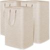 imageLifewit 3 Pack Laundry Hamper Large Collapsible Laundry Baskets Freestanding Waterproof Clothes Hamper with Easy Carry Handles in Laundry Room Bedroom Bathroom College Dorm for Adults Black 3 x 80LBeige