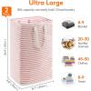 imageLifewit 3 Pack Laundry Hamper Large Collapsible Laundry Baskets Freestanding Waterproof Clothes Hamper with Easy Carry Handles in Laundry Room Bedroom Bathroom College Dorm for Adults Black 3 x 80LBluePink