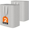 imageLifewit 3 Pack Laundry Hamper Large Collapsible Laundry Baskets Freestanding Waterproof Clothes Hamper with Easy Carry Handles in Laundry Room Bedroom Bathroom College Dorm for Adults Black 3 x 80LGrey