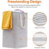 imageLifewit 3 Pack Laundry Hamper Large Collapsible Laundry Baskets Freestanding Waterproof Clothes Hamper with Easy Carry Handles in Laundry Room Bedroom Bathroom College Dorm for Adults Black 3 x 80LGrey