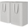 imageLifewit 3 Pack Laundry Hamper Large Collapsible Laundry Baskets Freestanding Waterproof Clothes Hamper with Easy Carry Handles in Laundry Room Bedroom Bathroom College Dorm for Adults Black 3 x 80LGrey