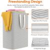 imageLifewit 3 Pack Laundry Hamper Large Collapsible Laundry Baskets Freestanding Waterproof Clothes Hamper with Easy Carry Handles in Laundry Room Bedroom Bathroom College Dorm for Adults Black 3 x 80LGrey