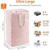 imageLifewit 3 Pack Laundry Hamper Large Collapsible Laundry Baskets Freestanding Waterproof Clothes Hamper with Easy Carry Handles in Laundry Room Bedroom Bathroom College Dorm for Adults Black 3 x 80LGreyPink