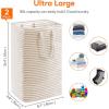 imageLifewit 3 Pack Laundry Hamper Large Collapsible Laundry Baskets Freestanding Waterproof Clothes Hamper with Easy Carry Handles in Laundry Room Bedroom Bathroom College Dorm for Adults Black 3 x 80LBeige