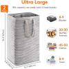 imageLifewit 3 Pack Laundry Hamper Large Collapsible Laundry Baskets Freestanding Waterproof Clothes Hamper with Easy Carry Handles in Laundry Room Bedroom Bathroom College Dorm for Adults Black 3 x 80LBlack