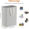 imageLifewit 3 Pack Laundry Hamper Large Collapsible Laundry Baskets Freestanding Waterproof Clothes Hamper with Easy Carry Handles in Laundry Room Bedroom Bathroom College Dorm for Adults Black 3 x 80LGrey