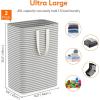 imageLifewit 3 Pack Laundry Hamper Large Collapsible Laundry Baskets Freestanding Waterproof Clothes Hamper with Easy Carry Handles in Laundry Room Bedroom Bathroom College Dorm for Adults Black 3 x 80LGrey