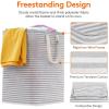 imageLifewit 3 Pack Laundry Hamper Large Collapsible Laundry Baskets Freestanding Waterproof Clothes Hamper with Easy Carry Handles in Laundry Room Bedroom Bathroom College Dorm for Adults Black 3 x 80LGrey