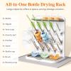 imageLifewit Large Baby Bottle Drying Rack 15 Hooks Vertical Rack Dryer with Removable Pacifiers Box Drip Tray Space Saving Countertop Holder Organizer for Weighted Straws Pump Partswith Drain Mat