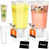 imageLifewit 1 Gallon Drink Dispenser for Parties 2 Pcs Plastic Beverage Container for JuiceTeaSoda with Stand amp Ice Core Clear Lemonade Dispenser with Spigot BPA Free Water Pitcher 39 x 16 cm15x62