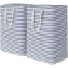 imageLifewit 3 Pack Laundry Hamper Large Collapsible Laundry Baskets Freestanding Waterproof Clothes Hamper with Easy Carry Handles in Laundry Room Bedroom Bathroom College Dorm for Adults Black 3 x 80LBlue