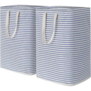 imageLifewit 3 Pack Laundry Hamper Large Collapsible Laundry Baskets Freestanding Waterproof Clothes Hamper with Easy Carry Handles in Laundry Room Bedroom Bathroom College Dorm for Adults Black 3 x 80LBlue