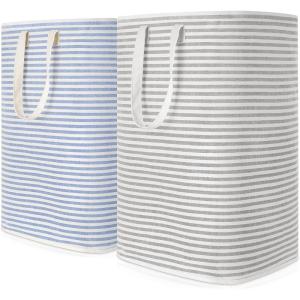 imageLifewit 3 Pack Laundry Hamper Large Collapsible Laundry Baskets Freestanding Waterproof Clothes Hamper with Easy Carry Handles in Laundry Room Bedroom Bathroom College Dorm for Adults Black 3 x 80LGreyBlue