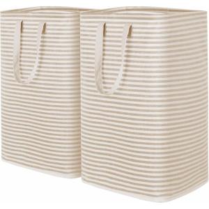 imageLifewit 3 Pack Laundry Hamper Large Collapsible Laundry Baskets Freestanding Waterproof Clothes Hamper with Easy Carry Handles in Laundry Room Bedroom Bathroom College Dorm for Adults Black 3 x 80LBeige