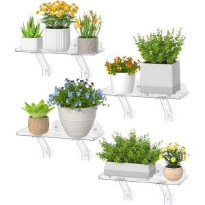 imageLifewit 6 Extra Wide amp Strong Window Plant Floating Shelves 2 Pack Heavy Duty Acrylic Suction Cup Shelf Window Sill Extender for Succulent Plants Micro Greens Seed Starter Pots Herb Planters4