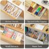 imageLifewit 236 High 5 Pack Bamboo Drawer Dividers 14222 Expandable Kitchen Drawer Dividers Adjustable Drawer Dividers for Clothes Drawer Separators for Dresser Kitchen Bedroom Bathroom